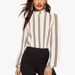 striped long sleeve blouse